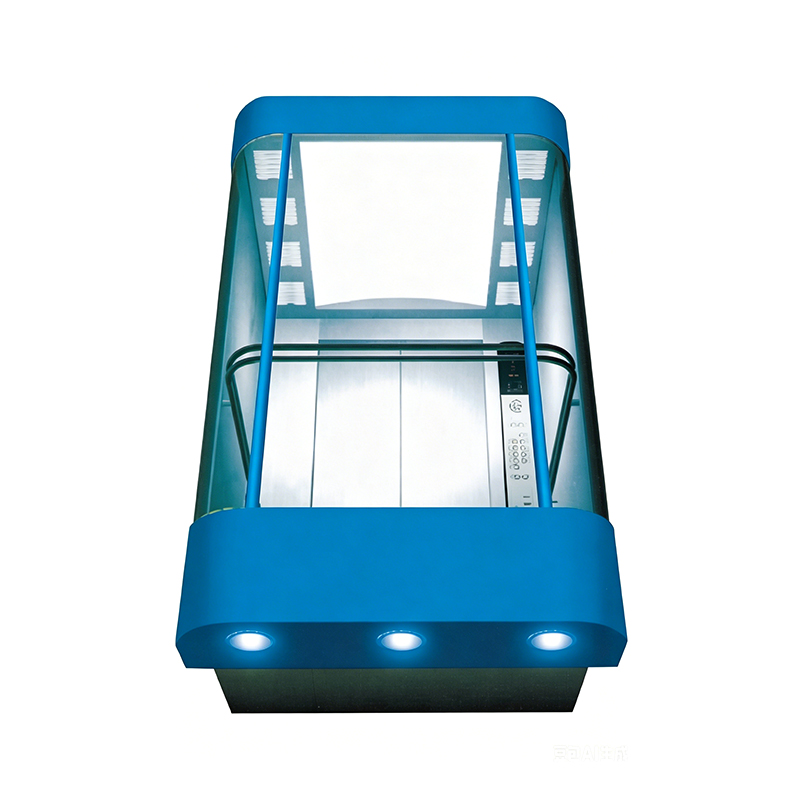 Lift Observasi Panorama Baja Dicat dengan Interior Stainless Steel Garis Rambut