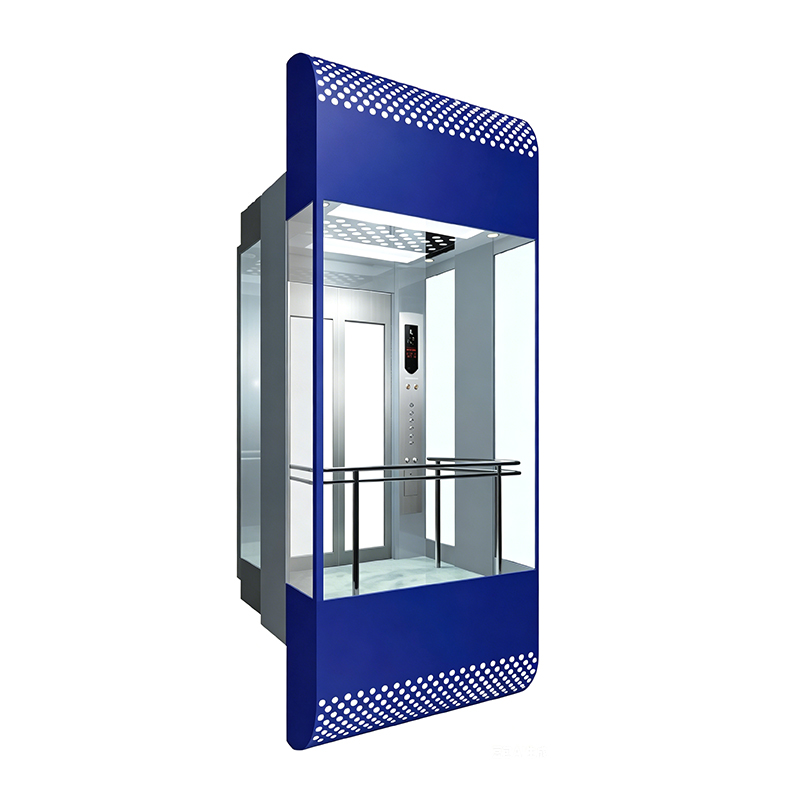 Lift Tamasya Kaca Laminasi dengan Penutup Mobil Baking Enamel untuk Pusat Perbelanjaan