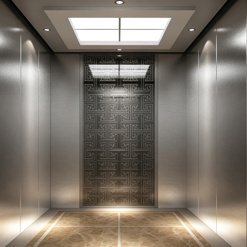 Lift Penumpang Etsa Cermin Titanium Hitam