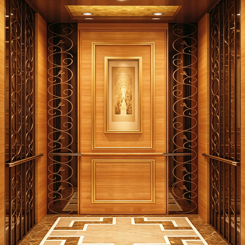 Lift Perumahan Stainless Steel Cermin Rose Gold untuk Vila Pribadi