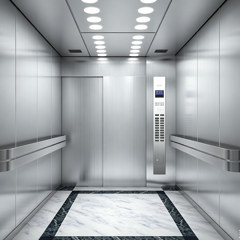 Lift Rumah Sakit Stainless Steel Garis Rambut